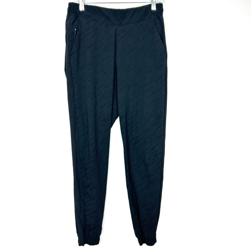 Women’s Athleta Black Quilted Track Joggers, size 10
